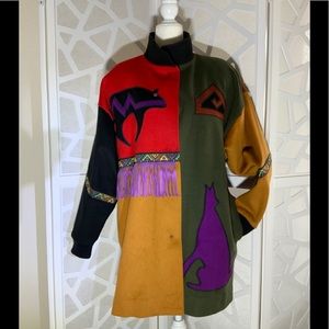 Marylou Ozbolt Storer Wool Aztec Lined Jacket